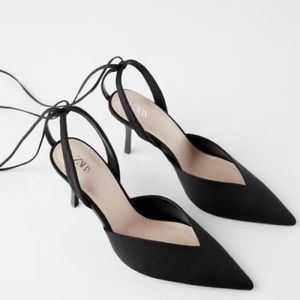 Zara Black Low Vamp heeled shoes